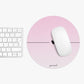 Pastel heart pink - Round Small Mouse Pad