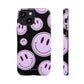 Smiley faces purple on black - tough case