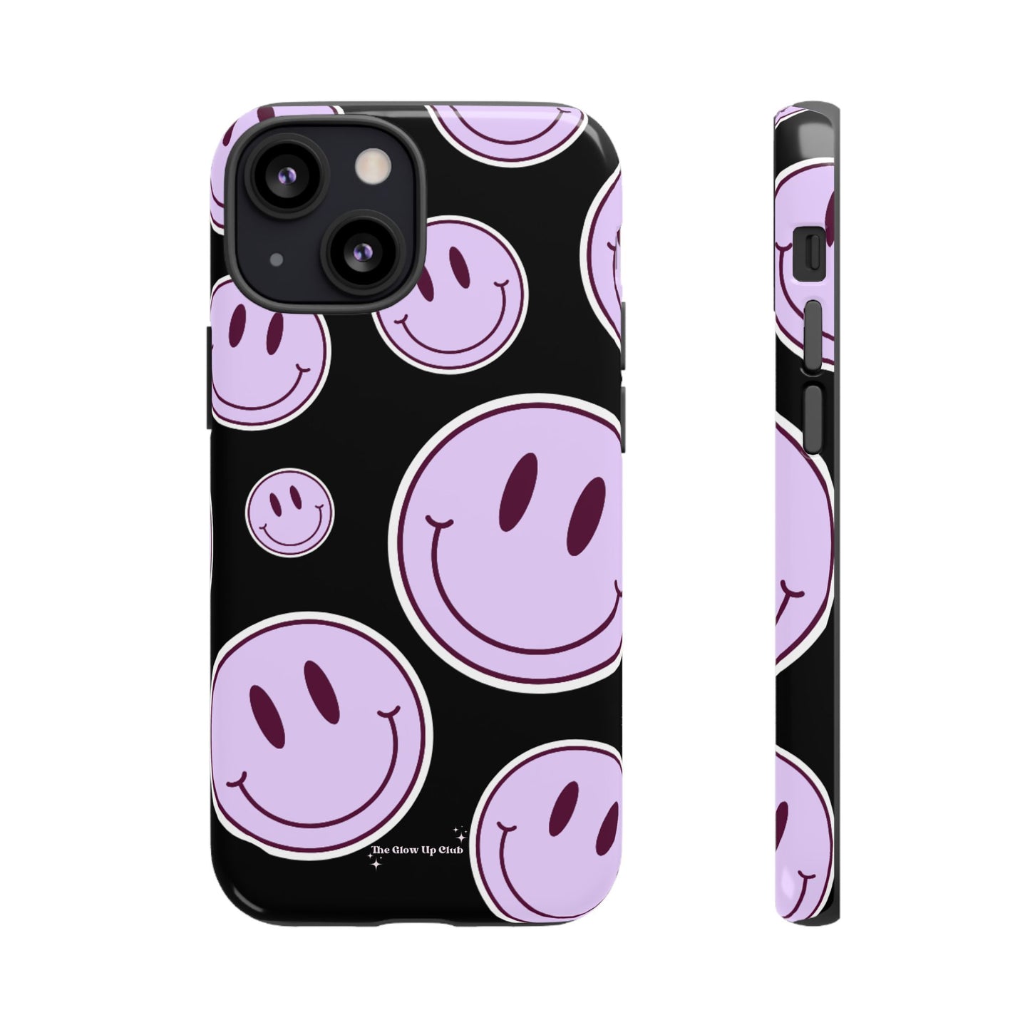 Smiley faces purple on black - tough case