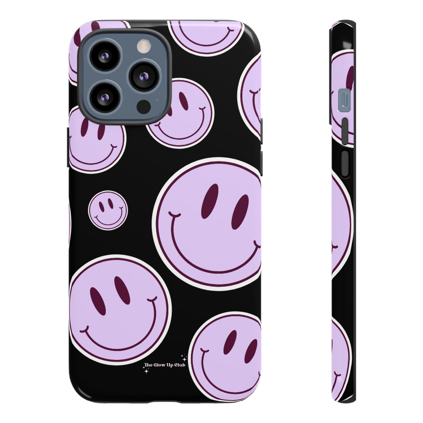 Smiley faces purple on black - tough case