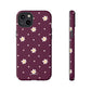 Flowers and dots burgundy - tough case