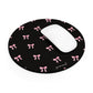 Crooked ribbon pattern black - Round Small Mouse Pad