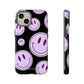 Smiley faces purple on black - tough case