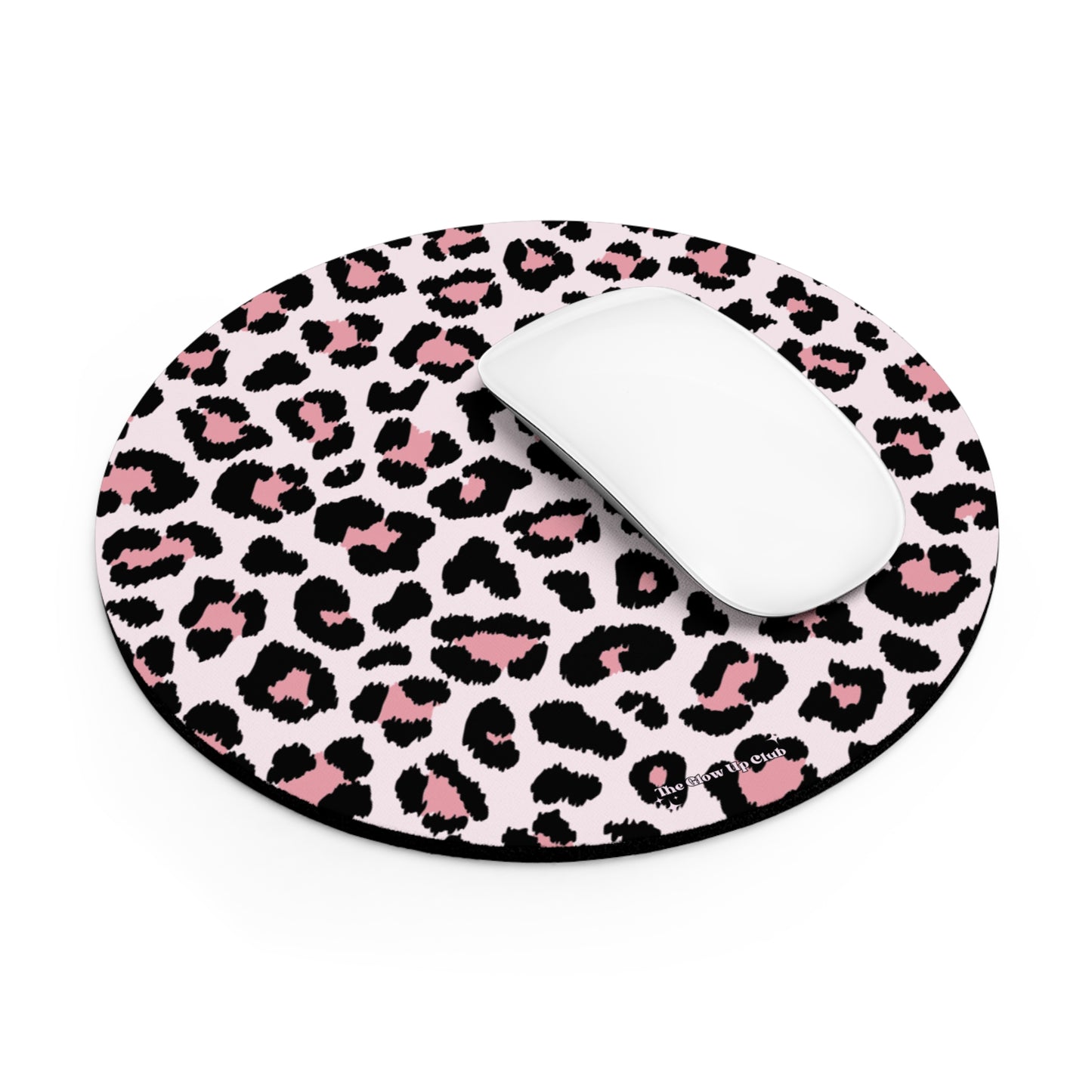 Leopard print pink - Round Small Mouse Pad