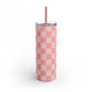 Pink checkers Tumbler, 20oz