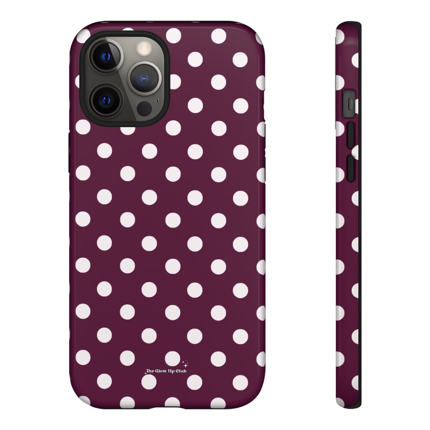 Burgundy cream dots - tough case