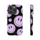 Smiley faces purple on black - tough case