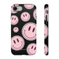 Smiley faces pink on black - tough case