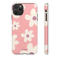 Floral pattern dark pink - tough case