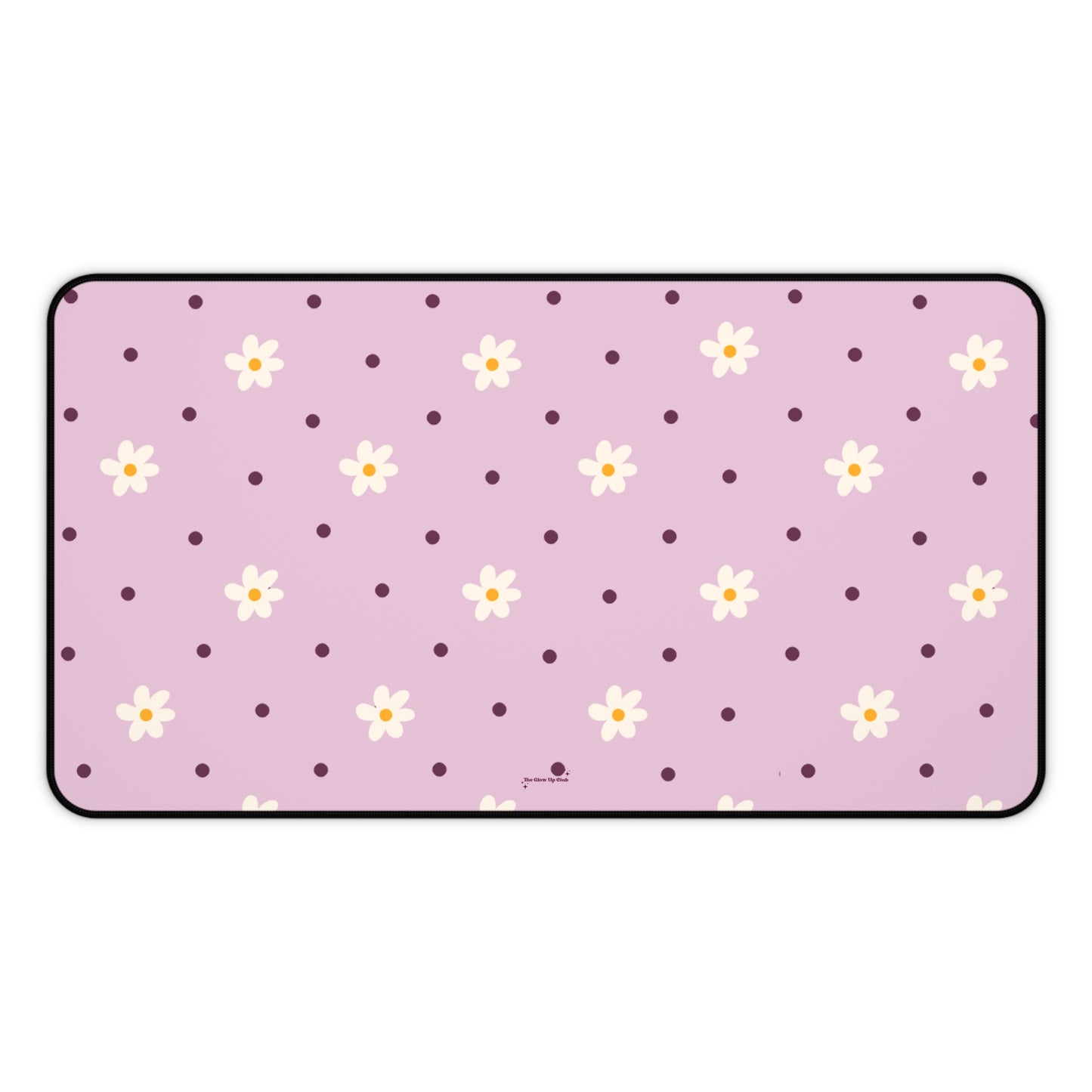 Flowers and dots pink - Desk Mat