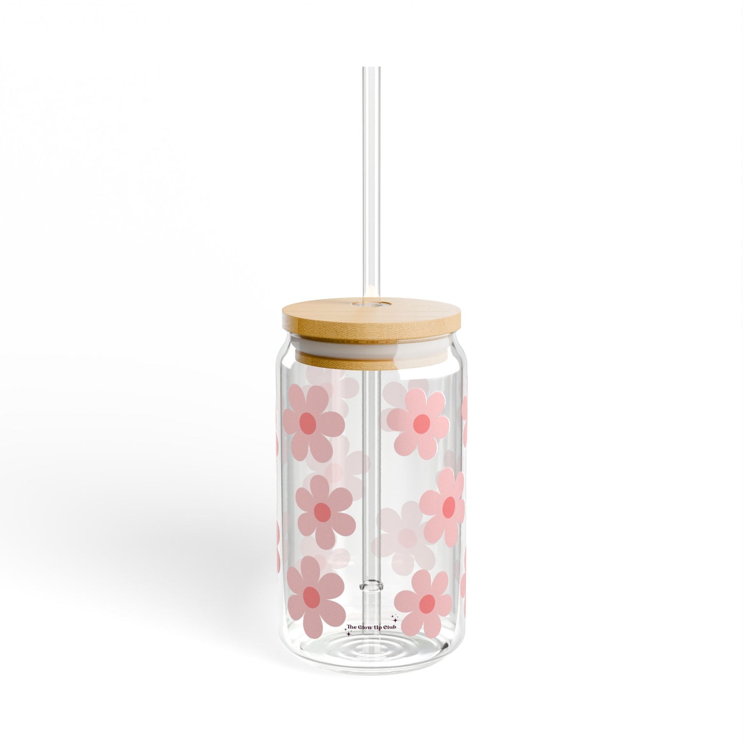 Pink flowers - Sipper Glass, 16oz