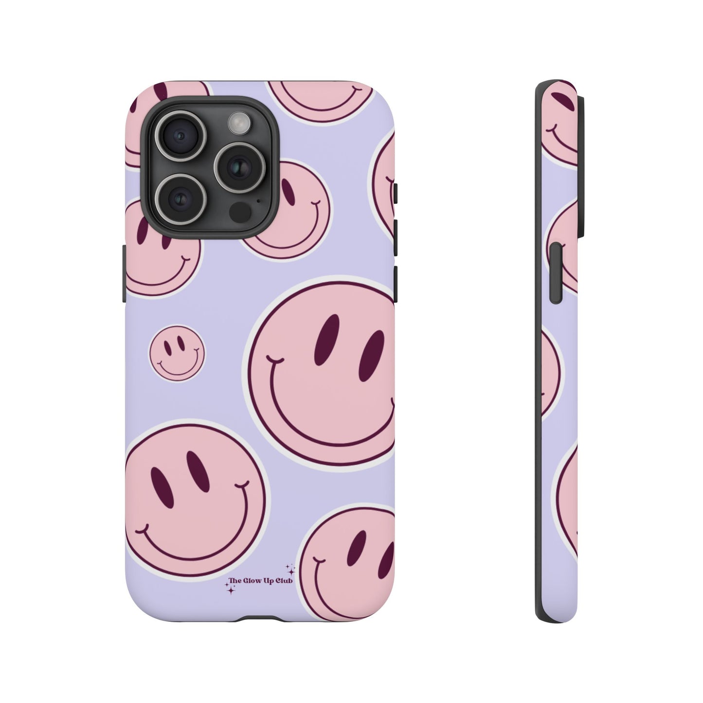 Smiley faces pink on purple - tough case