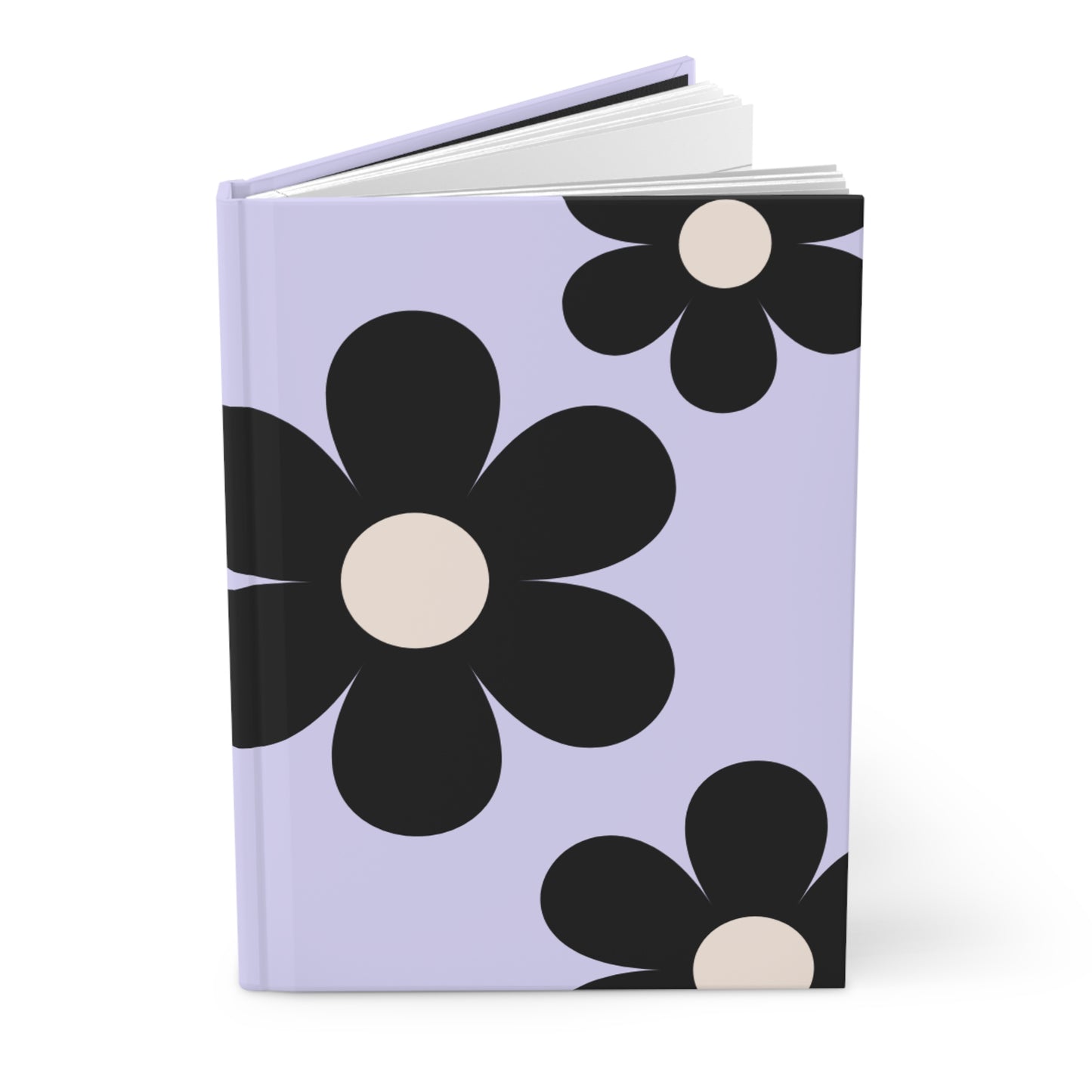 Big black flowers on purple background Journal