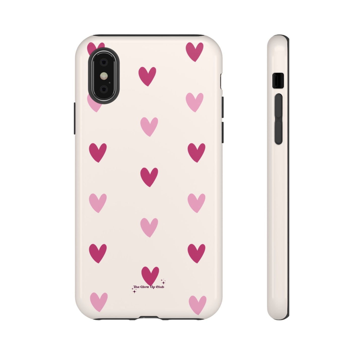 Cream heart pattern - tough case