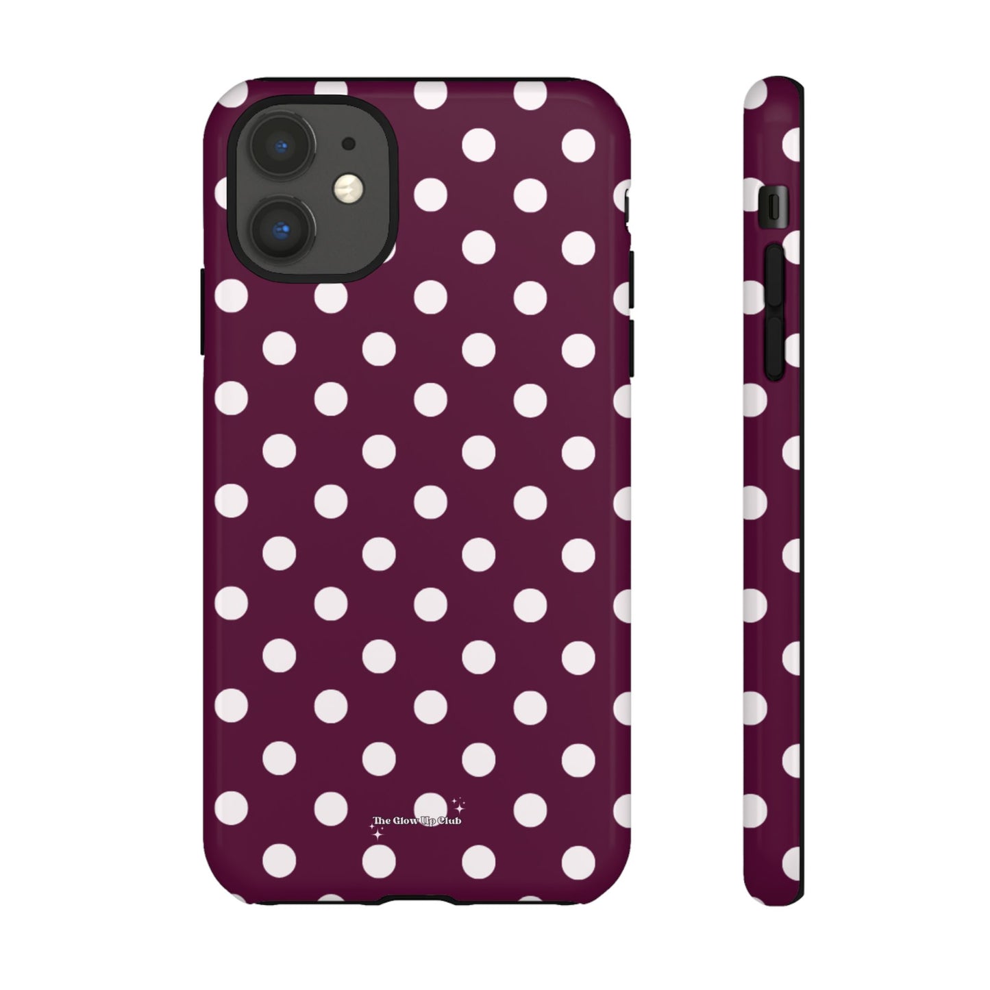 Burgundy cream dots - tough case