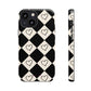 Black and cream heart checkers - tough case