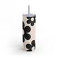 Big black flowers on cream background Tumbler, 20oz