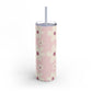 Pink floral pattern tumbler, 20oz