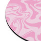 Pink abstract pattern - Round Small Mouse Pad