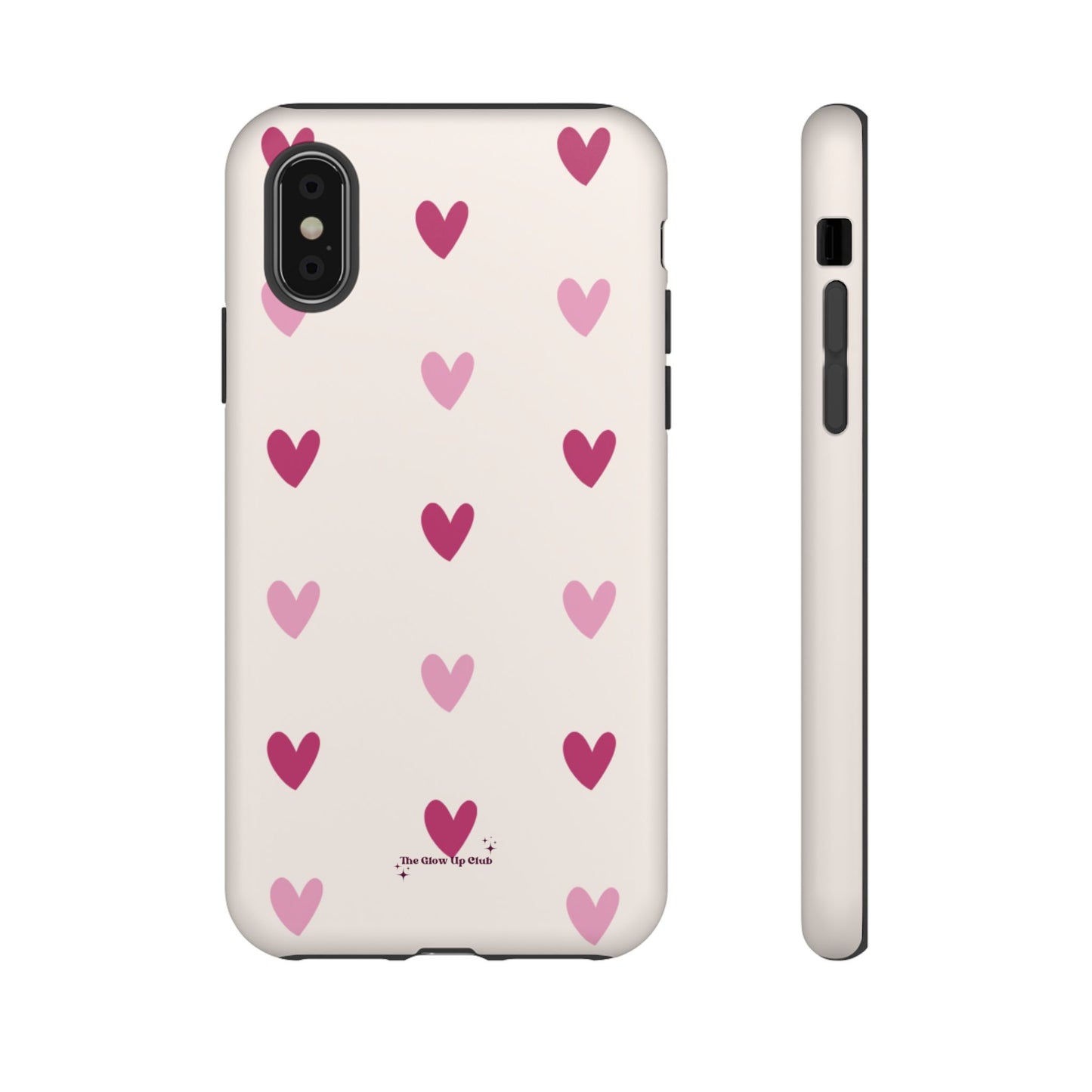 Cream heart pattern - tough case