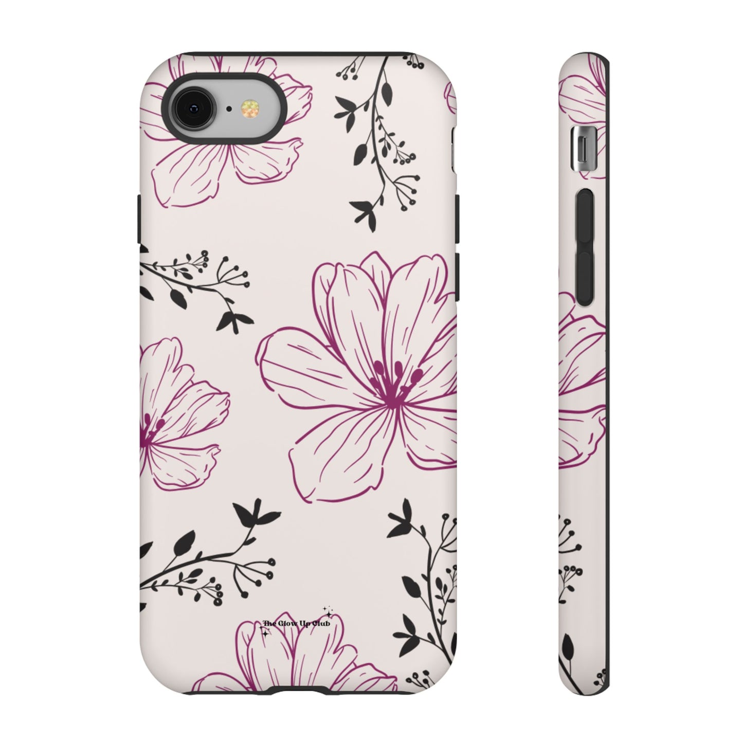 Realistic flowers black and purple - tough case