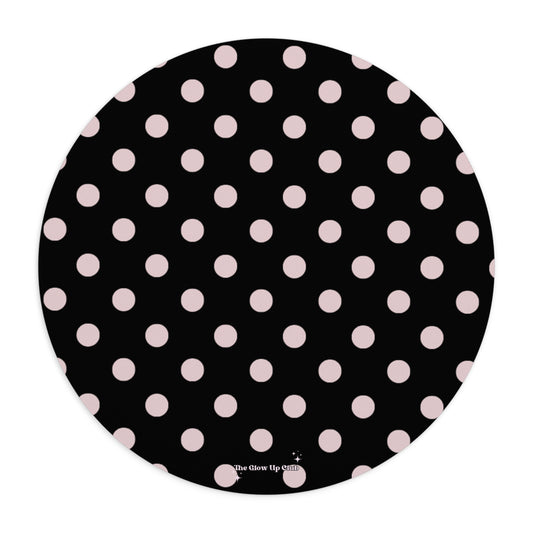 Black dots - Round Small Mouse Pad