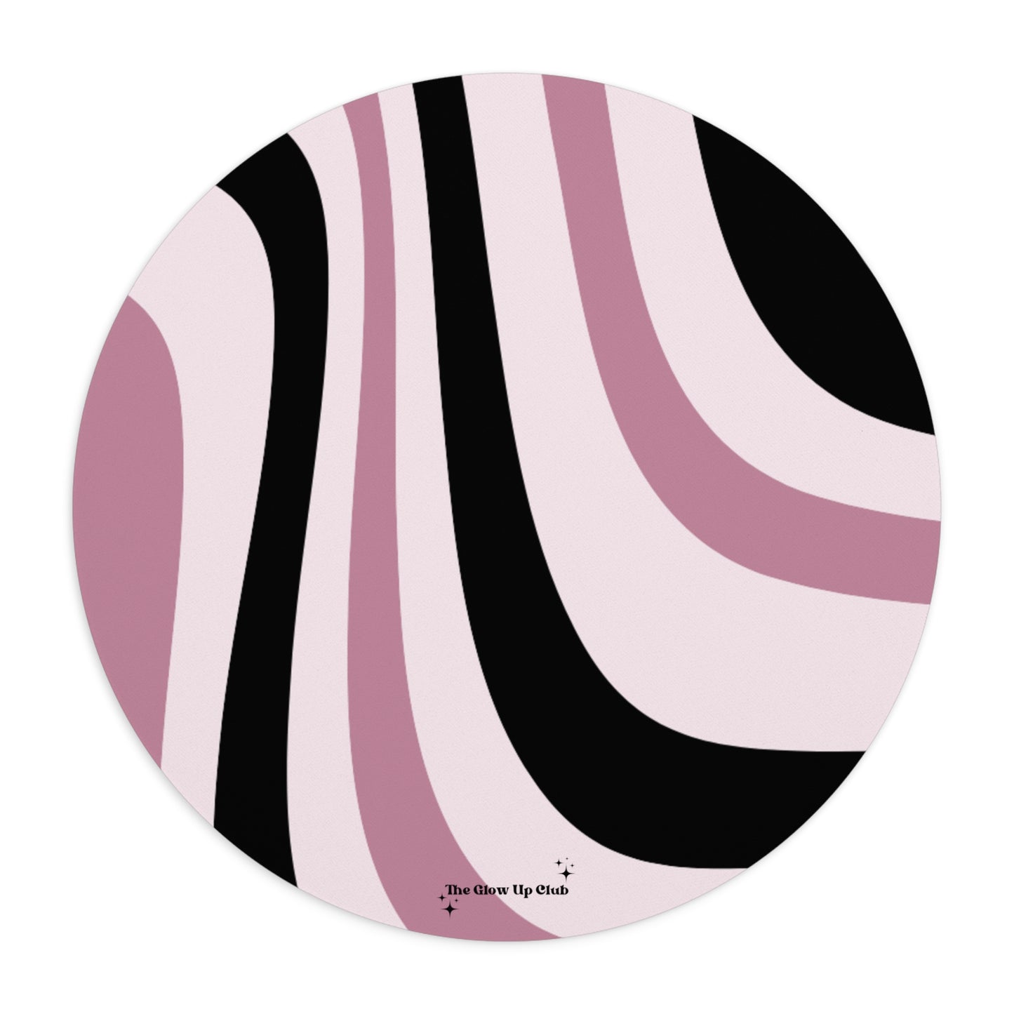 Dark pink waves - Round Small Mouse Pad