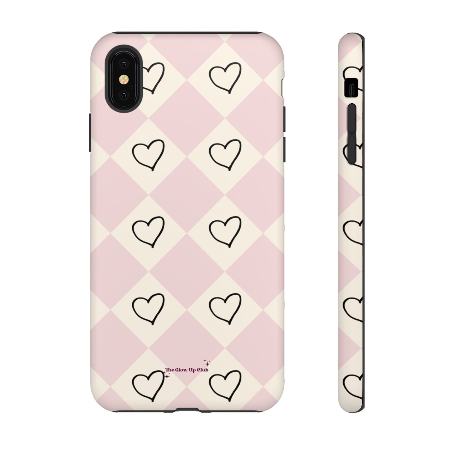 Pink heart checkers - tough case