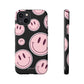 Smiley faces pink on black - tough case