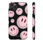 Smiley faces pink on black - tough case