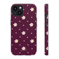 Flowers and dots burgundy - tough case