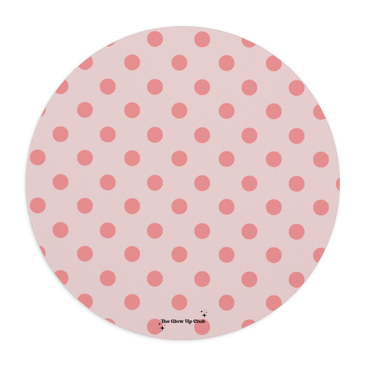 Pink dots - Round Small Mouse Pad