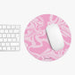 Pink abstract pattern - Round Small Mouse Pad