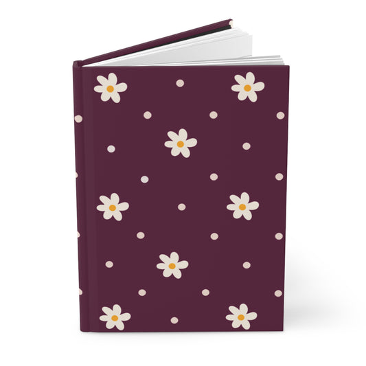 Flowers and dots burgundy Journal