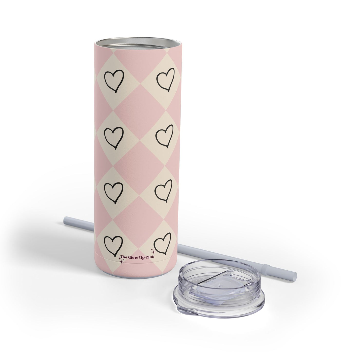 Pink heart checkers Tumbler, 20oz