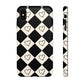 Black and cream heart checkers - tough case