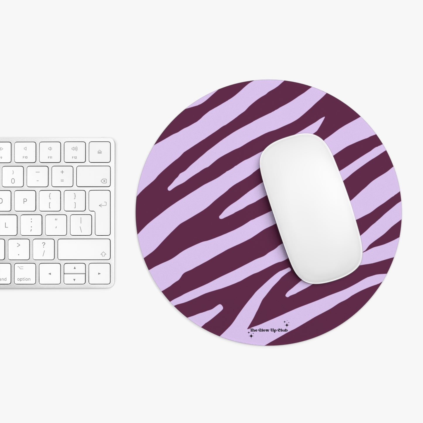 Zebra print purple - Round Small Mouse Pad