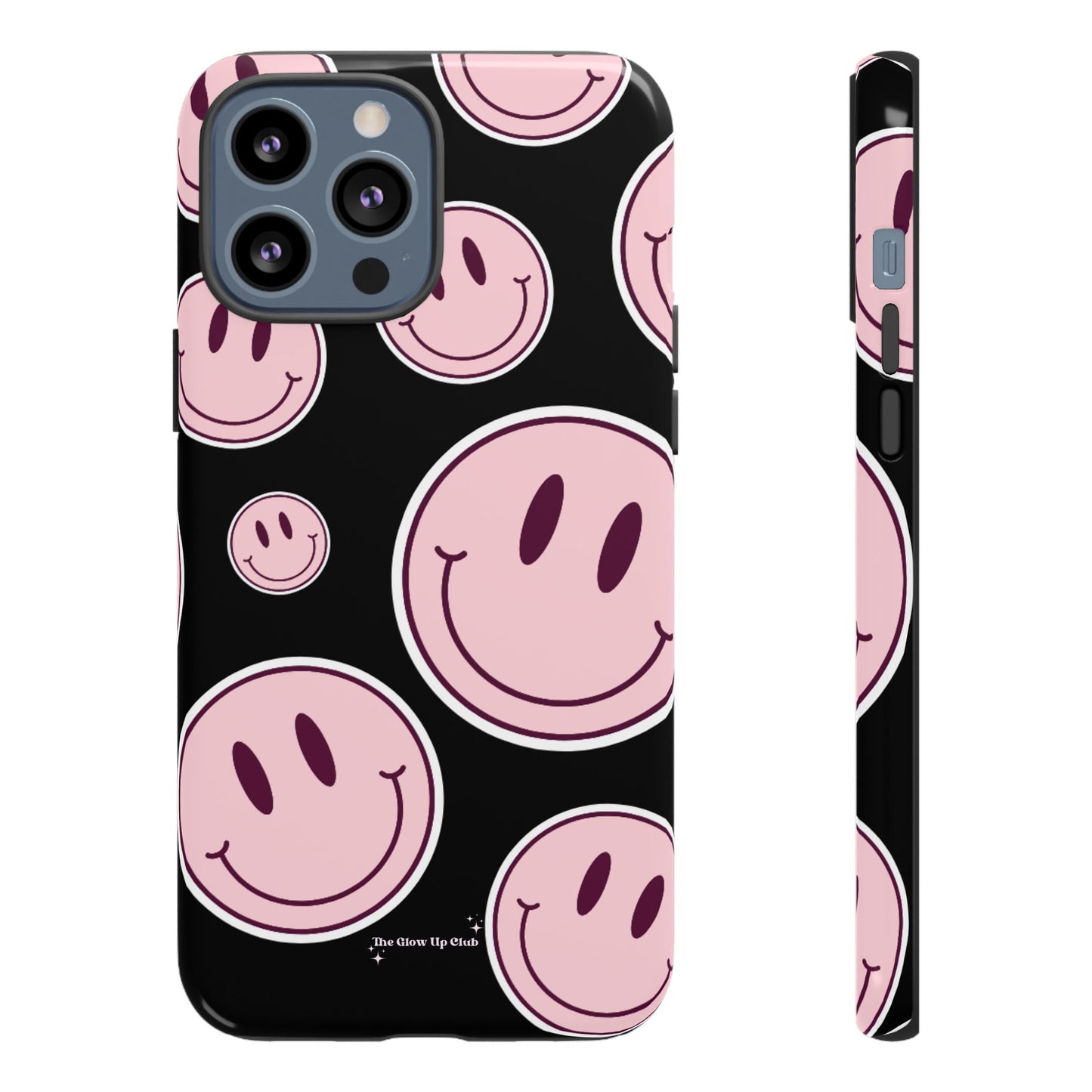 Smiley faces pink on black - tough case