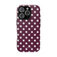 Burgundy cream dots - tough case