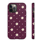 Flowers and dots burgundy - tough case