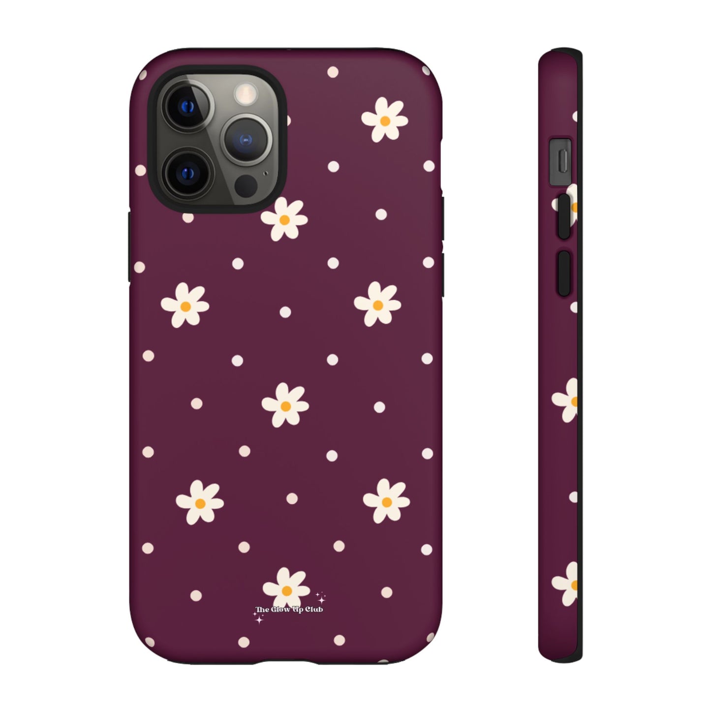 Flowers and dots burgundy - tough case