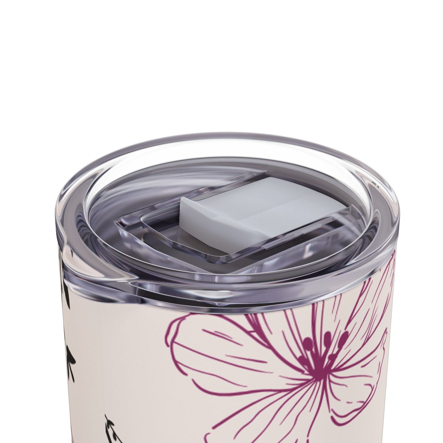 Realistic flowers cream Tumbler, 20oz