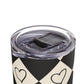 Black and cream heart checkers Tumbler, 20oz