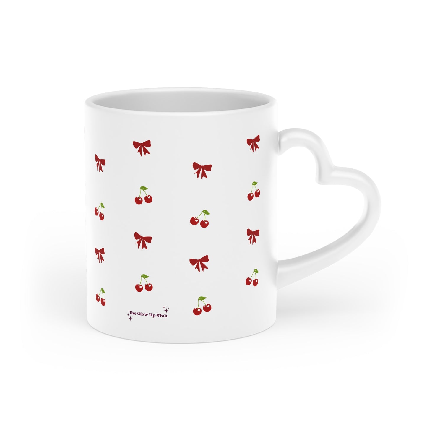 Cherries & ribbons Heart-Shaped Mug