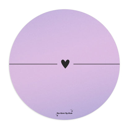 Pastel heart purple - Round Small Mouse Pad