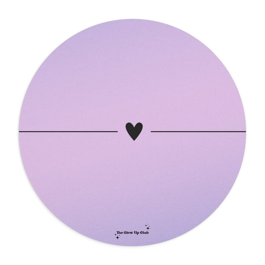 Pastel heart purple - Round Small Mouse Pad