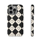 Black and cream heart checkers - tough case