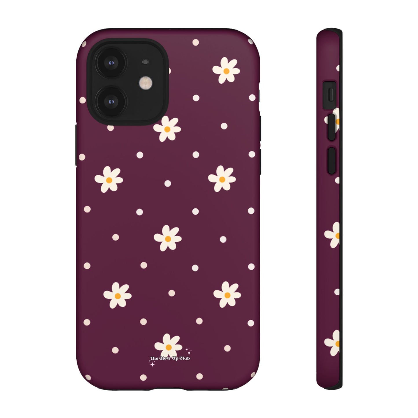 Flowers and dots burgundy - tough case