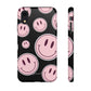 Smiley faces pink on black - tough case