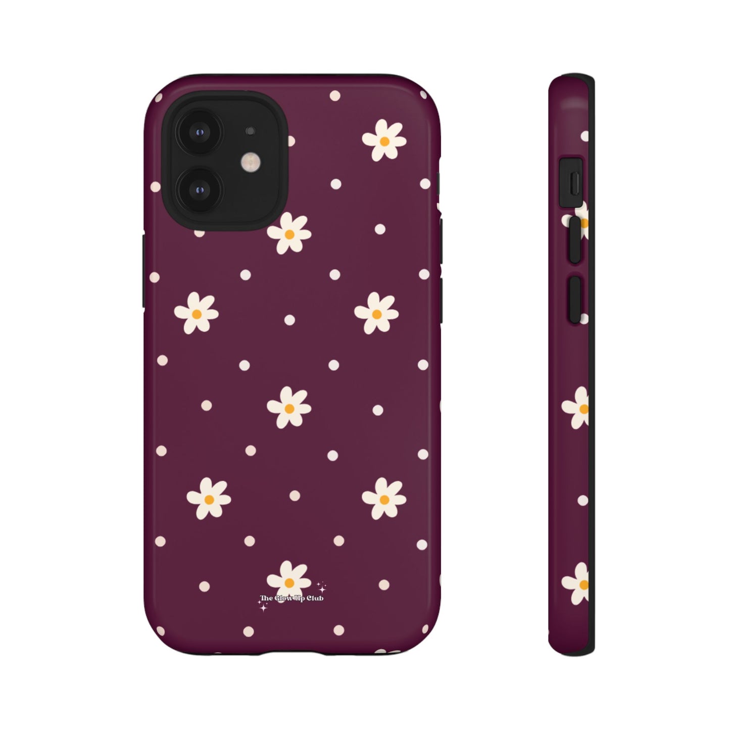 Flowers and dots burgundy - tough case